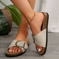thumbnail image 4 of Dakaela Cork Footbed Sandals for Women Dressy Summer Beach Essentials Flip Flops Slides Footwear, 4 of 6