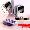 thumbnail image 2 of Power Bank portable battery 20000mah built-in fast charge with 4-wire digital display external Power Bank, 2 of 6