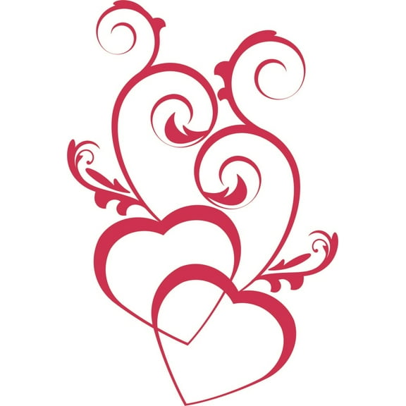 Custom Wall Decal Love Heart Design - Home BedRoom Decor Sticker Vinyl Wall 20 X 10"