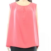 Nine West NEW Tulip Coral Red Women's 3X Plus Pleated Tank Cami Top