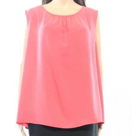 Nine West NEW Tulip Coral Red Women's 3X Plus Pleated Tank Cami Top