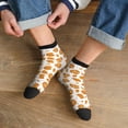 thumbnail image 3 of Rateoe Yellow Biscuit Pattern Quarter Crew Socks,Toe Seamed Ankle Socks,Cotton Cushioned Breathable Athletic Crew Sports Socks, 3 of 7