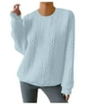 thumbnail image 1 of Timegard Womens Long Sleeve Tops Crewneck Drop Shoulder Solid Color Pullover Fall Casual Loose Blouse, 1 of 9