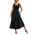 thumbnail image 2 of Coduop Women Smocked High Waist Flowy Maxi Dress Casual Sleeveless Flowy Tiered A Line Long Dress, 2 of 5