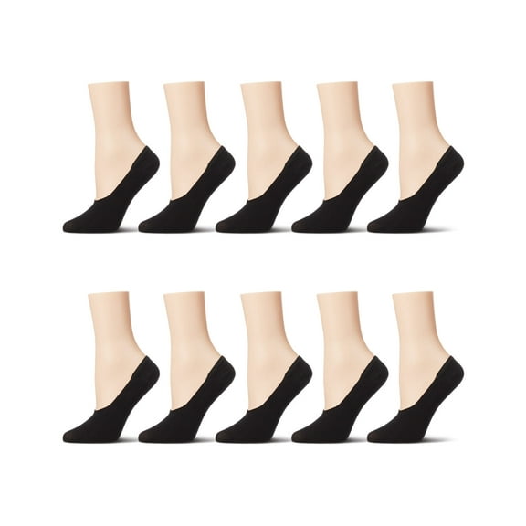 MeMoi Women's 10 Pair Pack High Cut Sneaker Liners - Womens - Female, O/S, Gray-White-Black