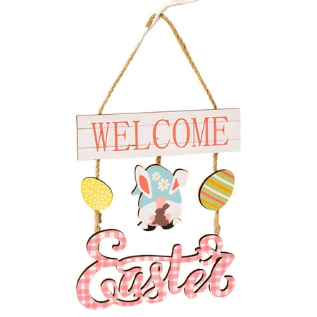 

BESTSKY Easter Door Hanger Delicate Craftsmanship and Smooth Letters Easter Wall Decor Detailed Egg Pattern Depiction Easter Door Decorations Style1 1