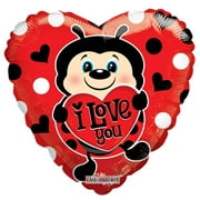 18 inch Lady Bug With Heart Foil Mylar Balloon - Party Supplies Decorations