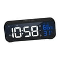 thumbnail image 2 of Reloj despertador digital LED con música, relojes de mesa, brillo ajustable, grande, 12/24 h Negro, 2 of 9