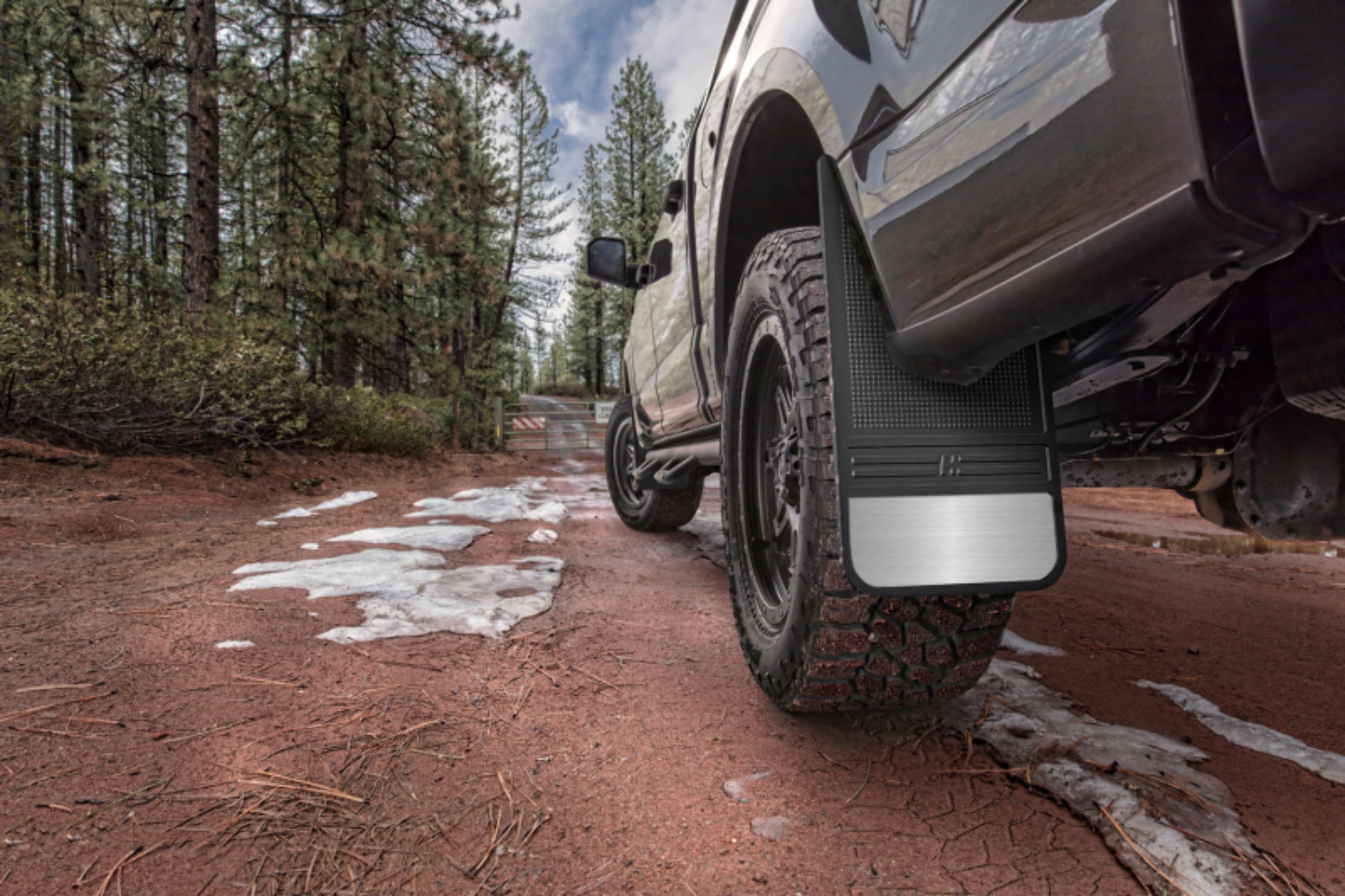 Husky Liners 55001 Front MudDog Mud Flaps Front Pair w/ Brushed Stainless Steel Weights