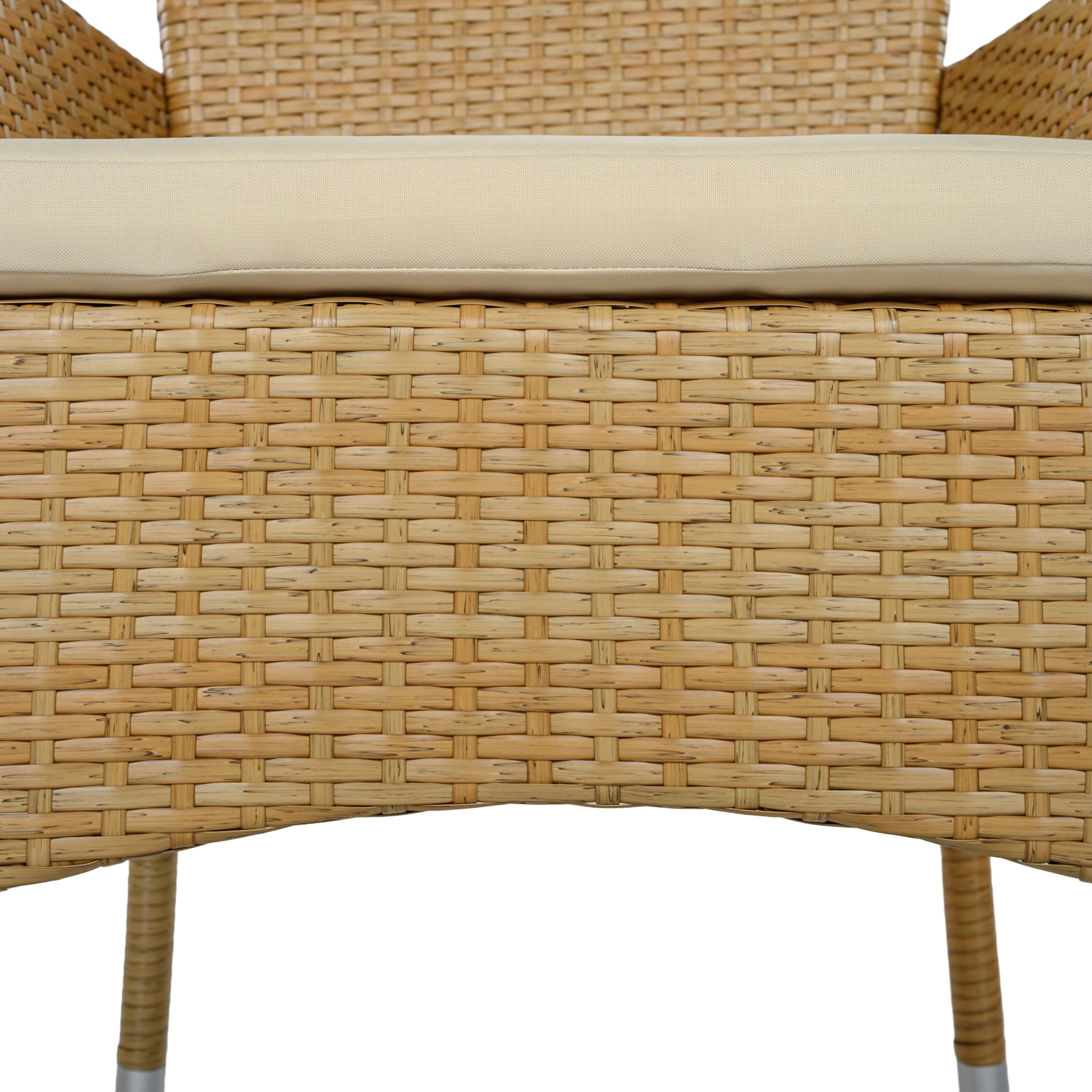 Christopher Knight Home Outdoor Wicker Patio Dining Chairs with Cushions, Natural, Set of 2