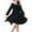 Black, variant on JUSLIO Dresses for Girls Cotton Casual Solid Long Sleeve Girls Dress Round Neck Winter Holiday Party Dresses