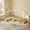 White, variant on Harper & Bright Designs Double Twin Size L-Shaped Montessori Bed, Metal Corner House Bed Frame with Fence, Twin Size House Floor Bed for 2, Black
