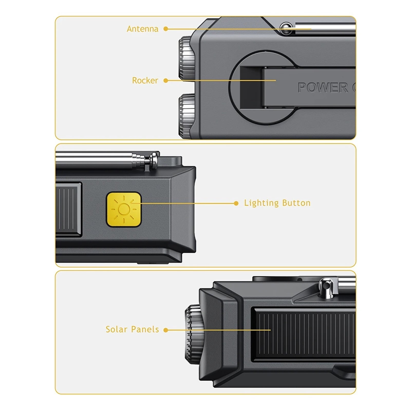 Weather Radio Emergency Multifunctional Radio FM AM WB Hand Crank Solar USB Charging 2000mAh Power Bank Outdoor Flashlight Torch ,Listen Anytime, Anywhere