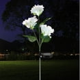 thumbnail image 3 of EIMELI Solar Stake Light 600mAh IP44 Waterproof Hydrangea Garden Stake Light with 3 Heads Auto On/Off Landscape Decor Light for Garden Lawn Patio Blue, 3 of 10