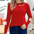 thumbnail image 4 of JTZGDY Merry Christmas Sweatshirts for Women Funny Xmas Tree Santa Claus Print Long Sleeve Holiday Season Pullover Tops Loose Oversized Casual Graphic T-Shirts Red#06 M, 4 of 4