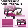 thumbnail image 4 of CL.HPAHKL Mesh Office Chair with Wheels, Adjustable Ergonomic Computer Desk Chair with Lumbar Support & Armrest, Comfortable Swivel Rolling Chair for Home Office Work Study, 2 Pack, Pink, 4 of 7