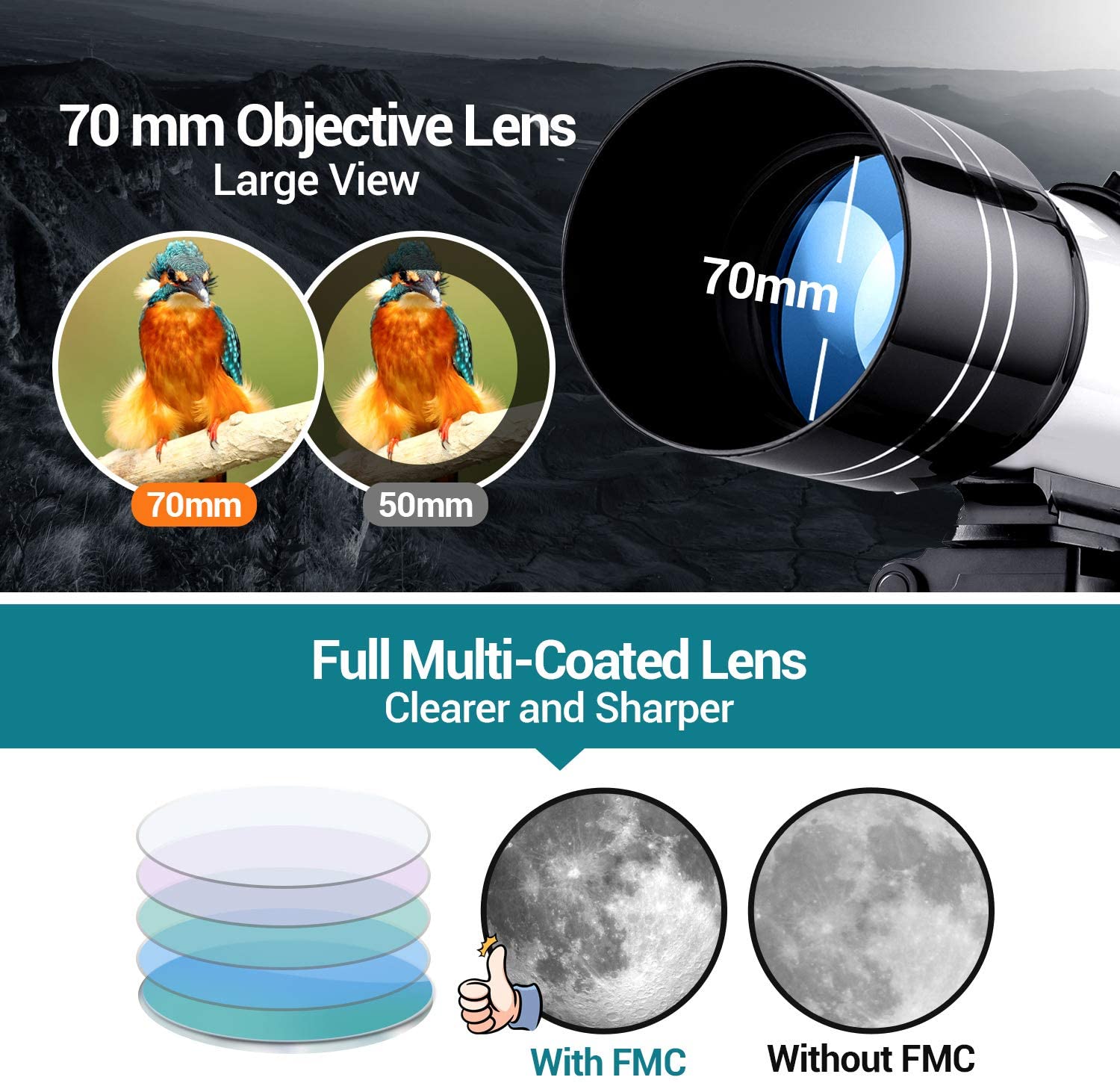 BEBANG 70mm Astronomical Refractor Telescope photo 6