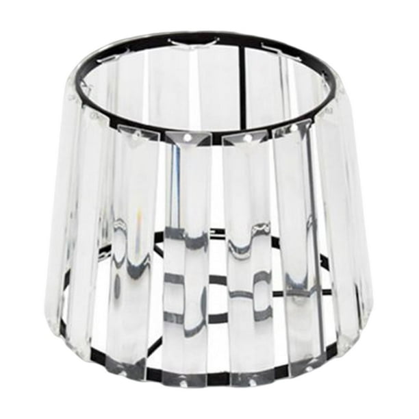 Lámpara de araña de cristal con pantalla de lámpara de techo, jaula de luz de metal con clip Negro L