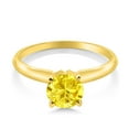 thumbnail image 2 of Gem Stone King 14K Yellow Gold Yellow Zirconia Solitaire Engagement 4-Prong Ring for Women | 1.50 Cttw | Round 6MM | Gemstone Birthstone (Size 5), 2 of 4