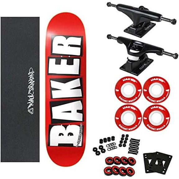 Baker Skateboard Complete Logo Red/White 8.0" with 83A Soft Wheels$$Sport & Recreation Other