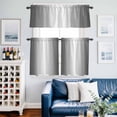 thumbnail image 2 of Grey Ombre Kitchen Curtains Sets for Windows 36 Inch Length, Gray White Gradient Modern Abstract Art Rod Pocket Window Treatments Tier Curtains and Valances Set for Bedroom/Bathroom, 2 of 8