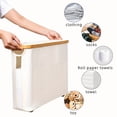 thumbnail image 2 of XHSGX Portarrollos papel higiénico bambú gran capacidad tapa organizador plegable baño marco madera gris, 2 of 6