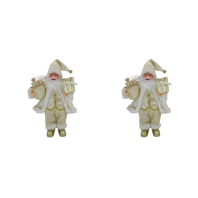 Inteprter Muñeco de Navidad decorativa de Papá Noel Sombrero rojo Adorno de ambiente Juguete Accesorio de suministro de 11,8 pulgadas Type4 NO4