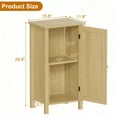 thumbnail image 3 of GarveeHome Bamboo Floor Cabinet with Woven Rattan Door, 2-Tier Storage Cabinet for Bedroom, Living Room, Slim Design, Wood, 3 of 7