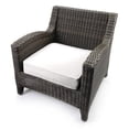 thumbnail image 2 of Jordan Manufacturing Sunbrella 21.5" x 22.5" Canvas Natural Solid Rectangular Outdoor Deep Seat Chair Cushion with Ties and Welt, 2 of 9