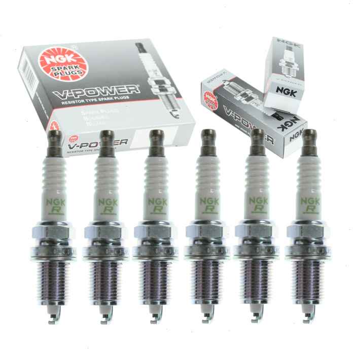 6 pc NGK 4291 V-Power Spark Plugs for 0000-18-F285 1765214 1Y0H 3133 412 436 436C2 5-86003124 5-86003124-0 98079-5614G AGSP33C B2401-6A0A0 E3.56 F285-18-110 F7LC0R2 F7LCOR2 F7LCOT2 F7LCR FR7LCX