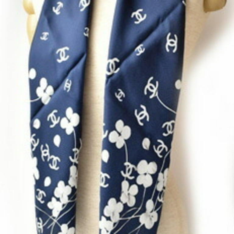 Chanel Pre-owned Women's Silk Silk Scarf - Navy - One Size