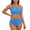 Blue, variant on Swimsuit for Women Two Piece Bathing Suits Two Piece Solid Color Back Tankini Swimsuit Bikini Bathing With Adjustable Ties