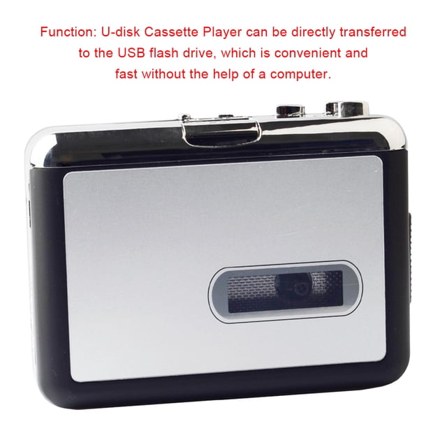 pitrice Professional U-disk Cassette Player Recorder Portable Tape with Earphones Exquisite Music Audio Players Flash Drive Adapter