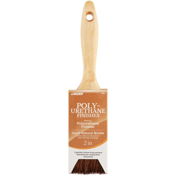 Linzer 2 in. Dyed Natural Bristle Flat Stain and Polyurethane Brush