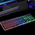 thumbnail image 4 of Ronyme Retro Desktop Computer Game Keyboard USB Wired Component Backlight 104 Key - Black, as described, 4 of 15