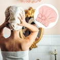 thumbnail image 7 of Unique Bargains Polyester Hair Drying Towel Dry Cap 2 Pcs Pink Green, 7 of 7