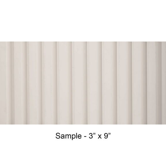 MG-1013 Medium Slats White Polystyrene Wood Slat Walls 3 in x 9 in Sample - 1 Piece