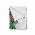 thumbnail image 2 of Leaf Soft Flannel Fleece Throw Blanket, Floral Zentangle Pattern with Vibrant Colors Paisley Doodle Colorful, Cozy Plush for Indoor and Outdoor Use, 50" x 60", Multicolor, by Ambesonne, 2 of 6