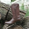 thumbnail image 3 of Men's Brown Ostrich Print Cowboy Boots (H7002), 3 of 7