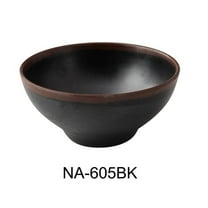 Yanco NA-605BK Nature Art 5.5 x 2.5 in. Cereal Bowl, Black - 16 oz - Melamine - Pack of 48