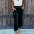 thumbnail image 6 of GILIGEGE Women's Elastic Waist Ankle Length Velvet Joggers Pants Winter Regular Velvet Harem Pant High Waist Yoga Trousers Casual Track Cuff Stretch Trousers with Pockets Green XXL, 6 of 6