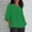 Green, variant on Goodtrade8 Green Women's Tops Summer 3/4 Sleeve Solid Color Casual Crew Neck Womens Shirts