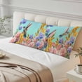 thumbnail image 4 of Teal Green Hummingbirds Body Pillow Covers 20"x54", Spring Watercolor Flowers Plant Soft Brushed Microfiber Breathable Throw Pillow Covers, Pillowcase with Zipper for Couch Sofa Bedroom Living Room, 4 of 9