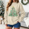thumbnail image 5 of larppty Merry Christmas Sweatshirt for Women Holiday Long Sleeve Tree Pullover Lightweight Party Gift Pullover Shirt (Beige, 3XL), 5 of 9