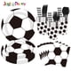thumbnail image 1 of Vajilla para fiesta con temática de fútbol a cuadros blancos y negros, platos de papel desechables, vasos de papel, servilletas de papel, cuchillos, tenedores, cucharas, pajitas, decoraciones., 1 of 2