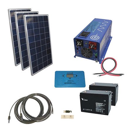 Off Grid 1kw Complete Solar Panel Kit With Batteries 3500w Inverter 4kwhday