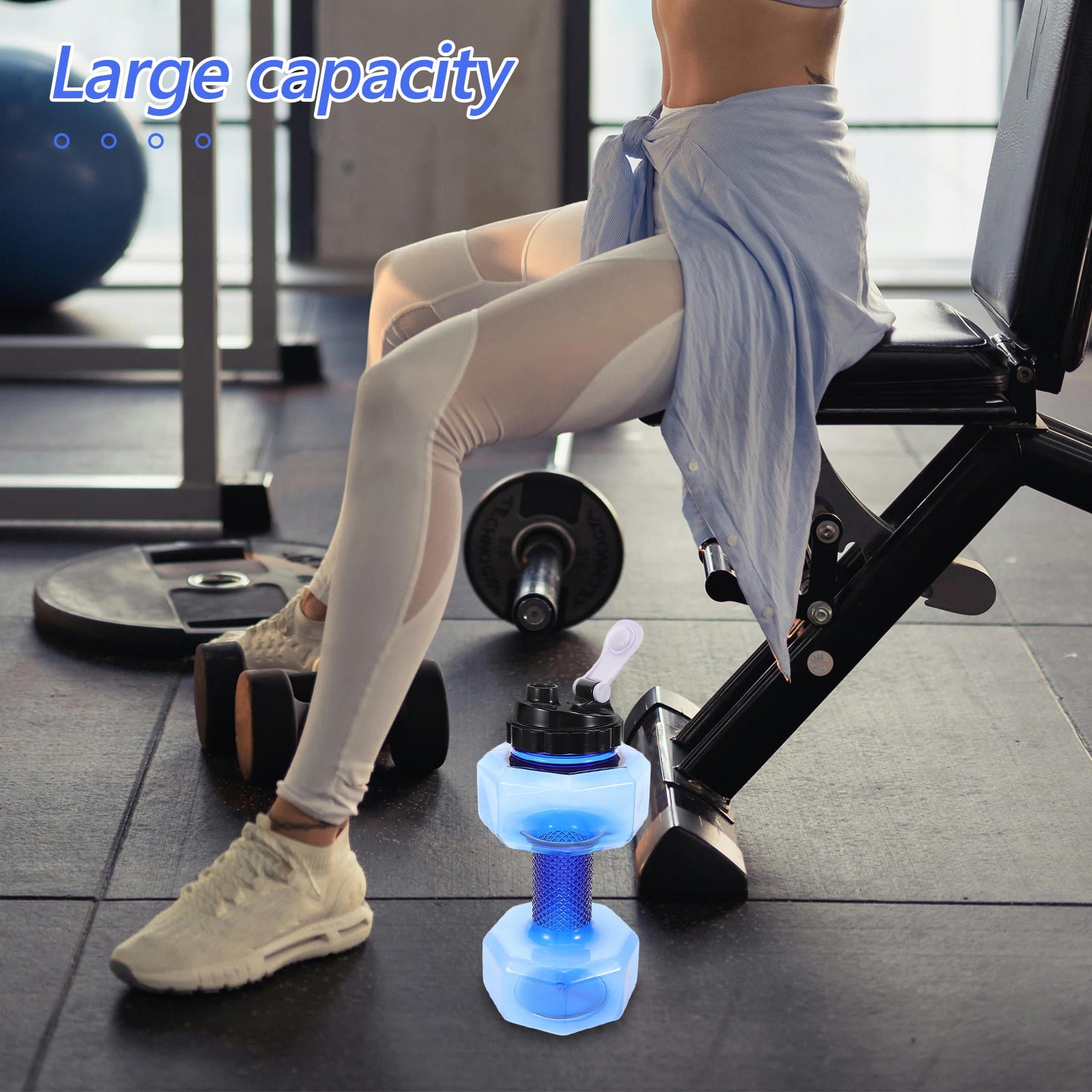 UPGRATOR Durable Fitness Dumbbell Water Jug Sky Blue for Gym Workout and Camping