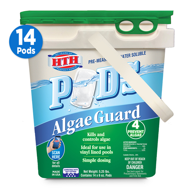 HTH Algae Guard Premeasured Water Soluble Pods 5.25 Lb, 14 ct