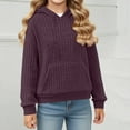 thumbnail image 4 of Taqqpue Girls Boys Hoodies Casual Solid Color Crewneck Pullover Loose Fit Long Sleeve Shirts Casual Oversize Hooded Sweatshirt for Kids 4-14Y, 4 of 7