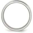 thumbnail image 3 of Chisel Stainless Steel Polished with Brushed Center 7.2mm Ridged Edge Band - Ring Size 10.0, 3 of 8